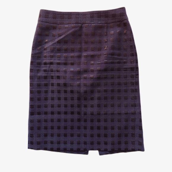 Banana Republic Checkered Navy Pencil Skirt 0 xs Small Squares Texture - Picture 1 of 8